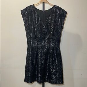 Chic Black Snake Print Mini Dress